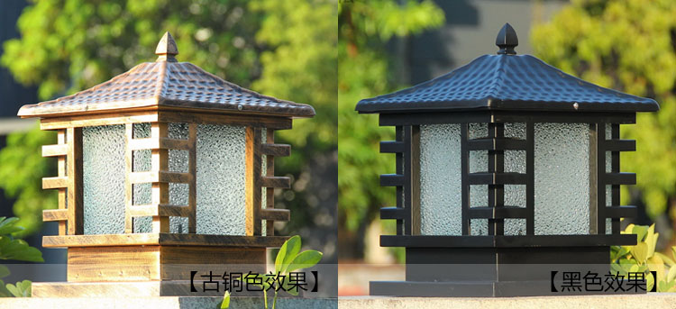 东莞桃子视频在线观看www照明(QDZTD-008)户外围墙墙头方形柱头灯古铜色、黑色效果